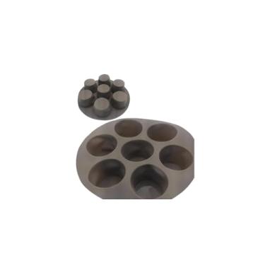 Imagem de Forma de Silicone para Cupcake Air Fryer, 7 Cavidades, Antiaderente, Vermelha e Cinza, 21cm Diâmetro, Resistente a Altas Temperaturas
