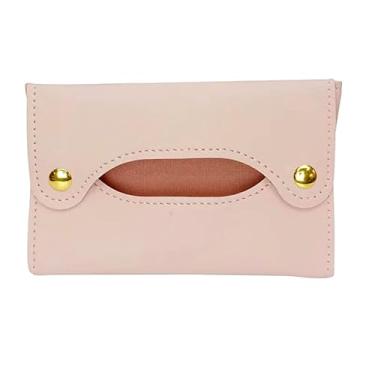 Imagem de Capa de tecido de couro PU, suporte dobrável à prova d'água à prova de poeira para casa, banheiro, carro, escritório; bolsa organizadora de guardanapos portátil com design moderno simples para