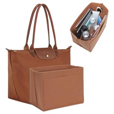 Imagem de KESOIL Organizador de bolsa para Longchamp Le Pliage – Versão alta, bolsa campeã longa de feltro premium mantém a forma da bolsa com zíper de metal