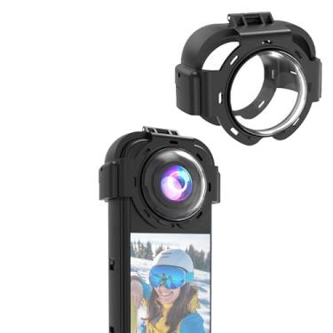 Imagem de YicDofu Protetor de lente Insta 360 X4 Air, vidro temperado 9H com revestimento AR e filme hidrofóbico, capa de lente de encaixe antiarranhões e à prova d'água para Insta360 X4 Air