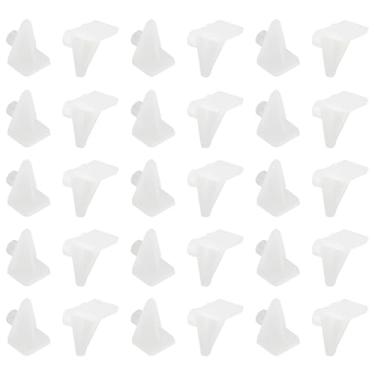 Imagem de PATIKIL Pinos de suporte de prateleira de 5 mm, 100 peças de plástico PP para armário de prateleira, clipes de suporte para armário de cozinha, armário de livros, estojo de vidro, branco