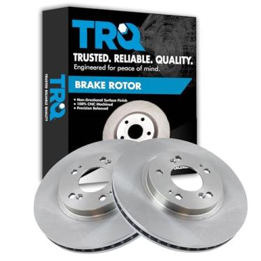 Imagem de TRQ Conjunto de par de rotores de freio a disco dianteiro para Mitsubishi Endeavor 2004-2008 / Mitsubishi Endeavor 2010-2011