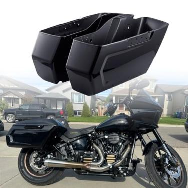Imagem de Alforjes rígidos Harley, alforje rebelde, bolsas pretas vívidas compatíveis com Harley Touring, Harley Softail Low Rider/S/ST 14 posteriores