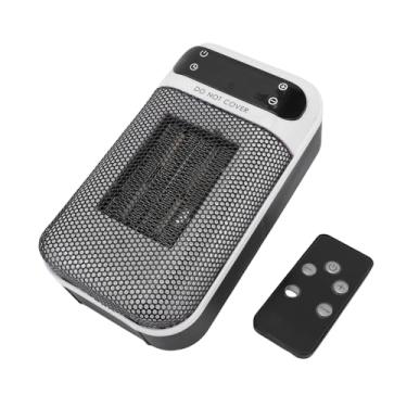 Imagem de Hilitand Aquecedor Elétrico de Ambiente, Controle Remoto de Aquecimento Cerâmico Portátil de 500 W Com Proteção contra Tombamento e Superaquecimento para Uso Interno de Escritório Em (Plugue UE)