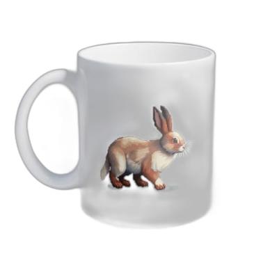 Imagem de Caneca Xícara de Café Porcelana 300ml Desenho Coelho Arte Pixel