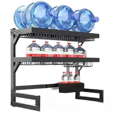 Imagem de Escorredor De Louça Suspenso Kitchen Rack Aço Inoxidável Organizador Louça Preto 65/85cm Com 4 presentes(85decker)