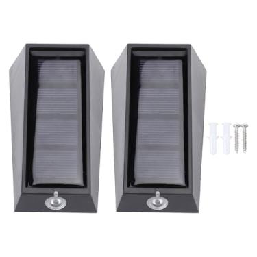 Imagem de Garosa Luzes de Parede Externas Solares - Luzes de Cerca Solares LED à Prova D'água Com Luz Branca e Quente Ajustável de 2 Cores para Escadas de Pátio de Jardim IP65