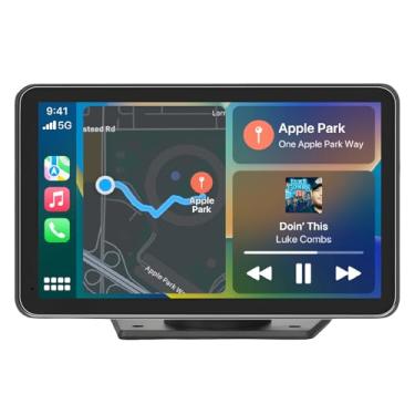 Imagem de Tela Carplay aprimorada 2025 para carro – Carplay portátil HD de 7 polegadas e Android Auto com Bluetooth, câmera de backup HD, navegação GPS, Siri, rádio FM, auxiliar e link espelhado – Compatível