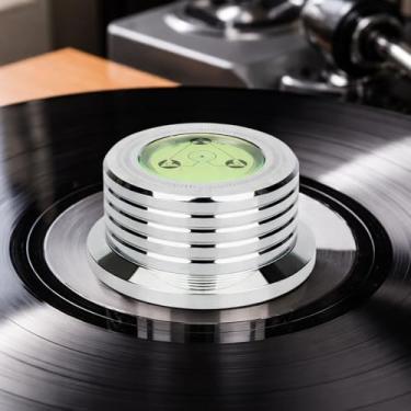 Imagem de Estabilizador de peso gravado, nível de toca-discos e balança estroboscópica, grampo de vinil estabilizador de disco LP 280G para fonógrafo (60Hz, prata)