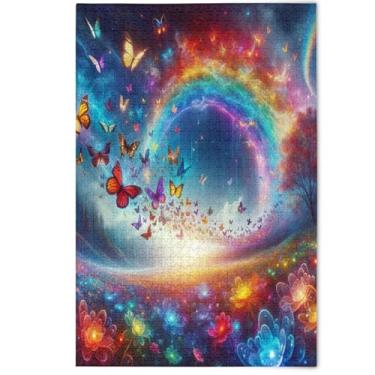 Imagem de Quebra-cabeça 500 peças para adultos, jogo de família, decoração de casa, borboleta, floral, colorido para adultos, presentes divertidos de elefantes brancos, 500 peças, 52 x 37,8 cm