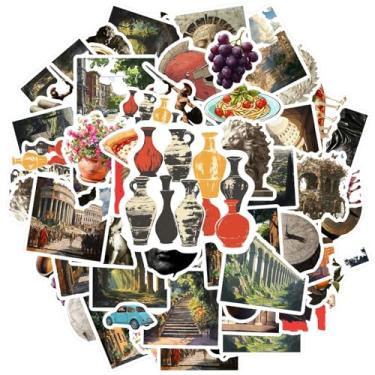 Imagem de 50 peças Arquitetura Roma Antiga Arte História da Comida Arquitetônica Antiga Histórica Cultural Romana Adesivo para Telefone DIY Guitarra Laptop Notebook Mala Copo DIY Telefone Laptop Scrapbook