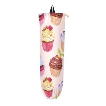Imagem de Porta-sacos de plástico para cupcakes em aquarela, suporte de sacola de supermercado para cozinha, organizador de sacolas de supermercado