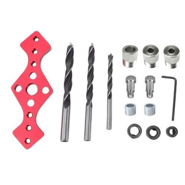 Imagem de Fafeicy Gabarito de Cavilha Autocentrante, Localizador de Guia de Carpintaria de Aço Inoxidável de Liga de Alumínio Com Colar de Parada de Profundidade, para de Gabarito de Furo de