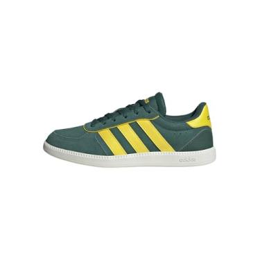 Imagem de adidas Tênis infantil unissex Breaknet elegante, Verde universitário/amarelo/branco, 21