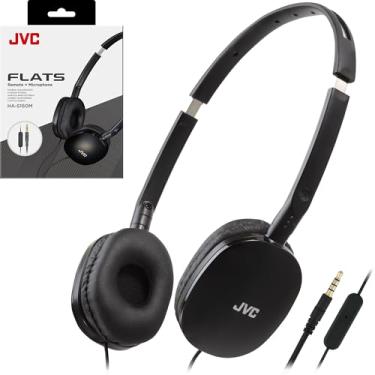 Imagem de JVC Fones de ouvido planos com fio – Design plano dobrável – Driver de 30 mm para som potente – Almofadas macias para conforto – Faixa de cabeça de aço – Leve e portátil – PC/laptop/jogos – Plugue