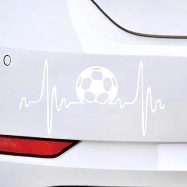 Imagem de DUSCOKE Adesivo de decalque de carro de futebol de batimento cardíaco de futebol - decalque de vinil à prova d'água adesivo de corpo lateral automotivo - decalques universais de porta-malas adesivos