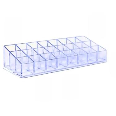 Imagem de Organizador de Batons Acrílico Transparente Premium com 24 Divisórias Landh's - Porta Maquiagem Cosméticos e Esmaltes