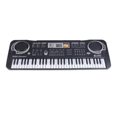 Imagem de Teclado Musical Digital Preto De 61 Teclas Para Crianças, Piano Elétri