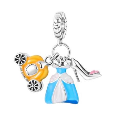 Imagem de Pulseira De Contas De Charme De Princesa Em Prata 925 Com Pingente De 