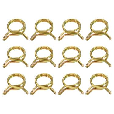 Imagem de HARFINGTON Clipes de mangueira de linha de combustível de fio duplo 15 mm ID, 12 peças de tubos de aço de mola de 65 Mn Clipes de mola para mangueira de ar, tubo de água, motocicleta, scooter, ATV