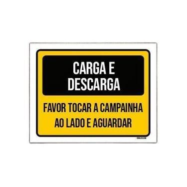 Imagem de Kit 3 Placas Carga Descarga Tocar Campainha Ao Lado - Sinalizo