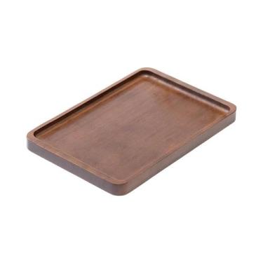 Imagem de Bandeja De Servir De Madeira De Bambu Com Alças Para Café Da Manhã, Ca