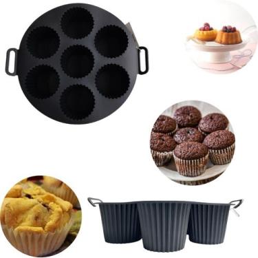 Imagem de Forma De Silicone Para Mini Bolo Cupcake Airfryer Microondas - Unyhome