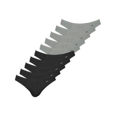 Imagem de Kit com 10 Cuecas Slip Zorba 772 Colorido, Chumbo, M