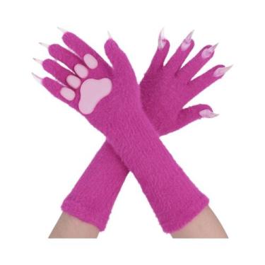 Imagem de Luvas de pata de animal com almofadas de garras de cachorro, urso, rap