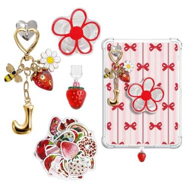 Imagem de Lindo conjunto de berloques para Kindle, incluindo plugue de poeira tipo C, USB C, suporte de estrela, chaveiros brilhantes com gancho, pingentes compatíveis com Kindle, leitor eletrônico, telefone, 1