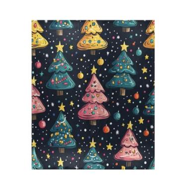 Imagem de Blueangle Cobertor de árvores de Natal com desenho animado supermacio, quente, aconchegante, leve para todas as estações, cobertor de lã para cama ou sofá, fácil de cuidar (127 x 152 cm) #435