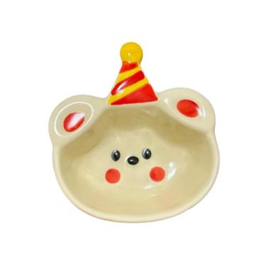Imagem de Animais de desenho animado casa panela quente prato personalidade criativa molho de cerâmica vinagre prato de festa urso