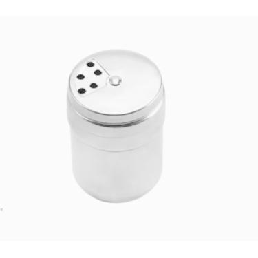 Imagem de Coqueteleira grande de temperos de aço inoxidável com tampa rotativa, design hermético de controle de especiarias para uso em sal e pimenta, cominho e churrasco em pó