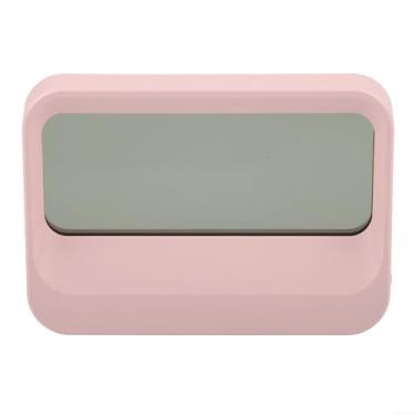 Imagem de Despertador digital portátil com tela grande, hora e data, exibição de temperatura, 3 alarmes independentes, soneca, luz noturna, operado por bateria, para quarto, escritório, viagens, 13 x 5 x 9 cm