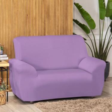 Imagem de 1 Unidade De Capa de Sofá Coladinha Com Costura Reforçada Para 1, 2 ou 3 Lugares De Malha Gel Grossa (Lilás,1 Lugar)