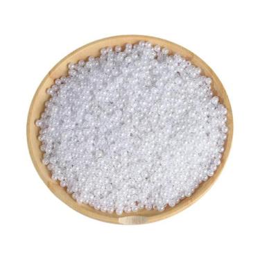 Imagem de Pulseira De Pérola Imitada ABS Branca Bege 3-20mm 10-1000pcs Com Furo 