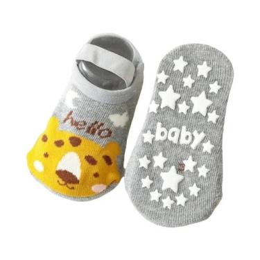 Imagem de Meias Antiderrapantes Unissex Para Bebês 3 Pares Meias Para Recém-nasc