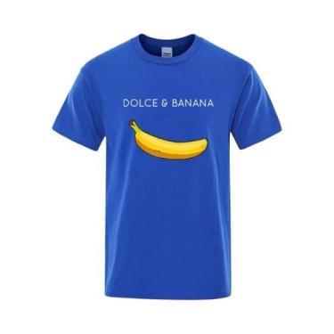 Imagem de Camiseta Masculina De Verão 100% Algodão Com Estampa Engraçada De Bana