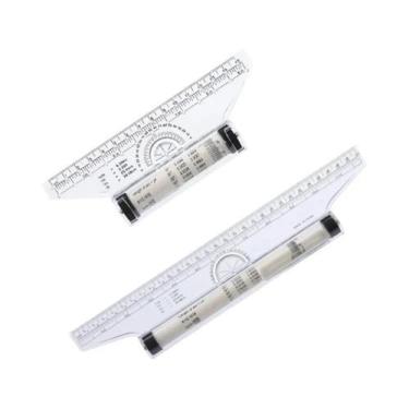 Imagem de Conjunto De Réguas Plásticas Multifuncionais Para Desenho, Medição E E