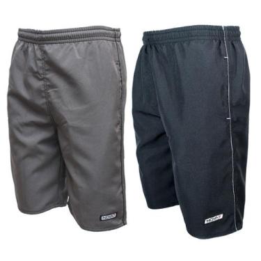 Imagem de Kit 2 Short Bermuda Tactel Tamanho Especial Elástico Cordão Extra Plus
