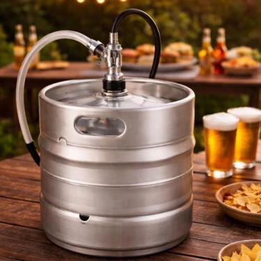 Imagem de Barril de Chopp Inox 30 Litros Euro Carbonatado Com Válvula S e Sifão 