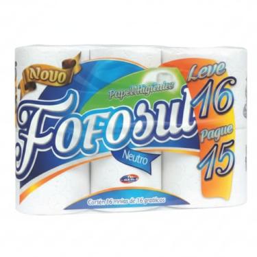 Imagem de Fofosul Papel Higiênico Neutro Folha Simples 30 Metros por Rolo Alta Alvura Macio 16 Rolos Leve 16 Pague 15
