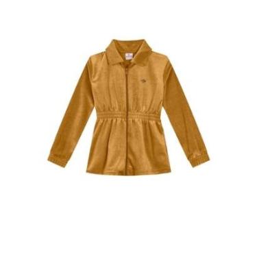 Imagem de Jaqueta Malha Cotelê Infantil Menina Brandili Marrom-Feminino