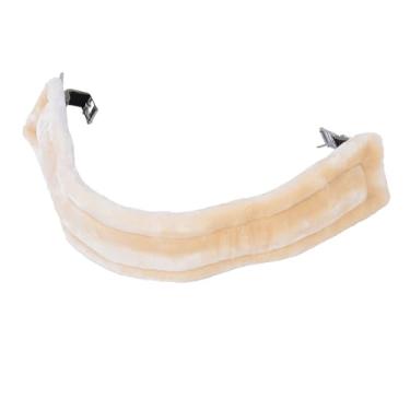 Imagem de CUOFYUNL Cilha de cavalo profissional acolchoada de lã sintética evita fricção Cilha de sela inglesa com fivelas de aço inoxidável para treinamento diário de equitação (110 CM)