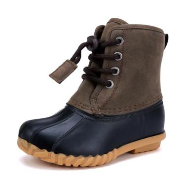 Imagem de BMCiTYBM Botas de inverno infantis impermeáveis para meninos e meninas, cano alto, sapatos quentes para clima frio (bebês/crianças pequenas), Marrom escuro, 21