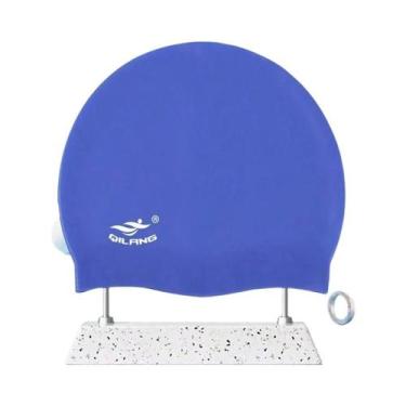 Imagem de Touca De Natação De Silicone Confortável E Impermeável Em Cores Sólida