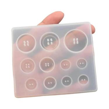 Imagem de Molde De Silicone Branco Para Botões (5 Peças) Para Resina Epóxi, Fabr