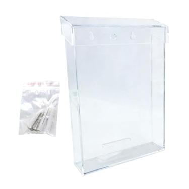 Imagem de MERIGLARE Porta-folhetos externo, porta-panfletos com parafusos, caixa de exibição publicitária, dispensador de literatura para mapas e folhetos.