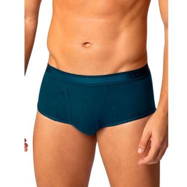 Imagem de Cueca Lupo Slip Algodão com Elastano Canelada com Abertura 546-003, Ma