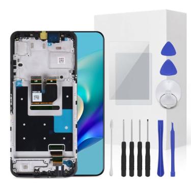 Imagem de JENCYFU Kit de substituição de tela Full LCD Screen Display Touch Digitizer Frame Assembly com ferramenta de reparo para modelo de telefone T REVVL 8 5G 16.8 cm TMRV085G